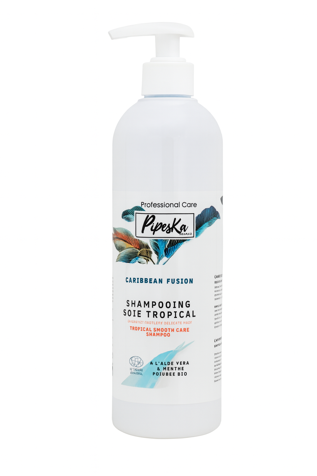 Pipeska Caribbean Fusion – Shampooing Soie Tropical Bio COSMOS Organic – Cheveux Fragiles 1000 ML - Imagen 2